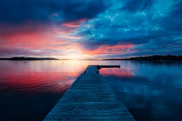 beautiful sunset over a lake